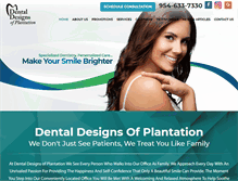 Tablet Screenshot of dentaldesignsofplantation.com